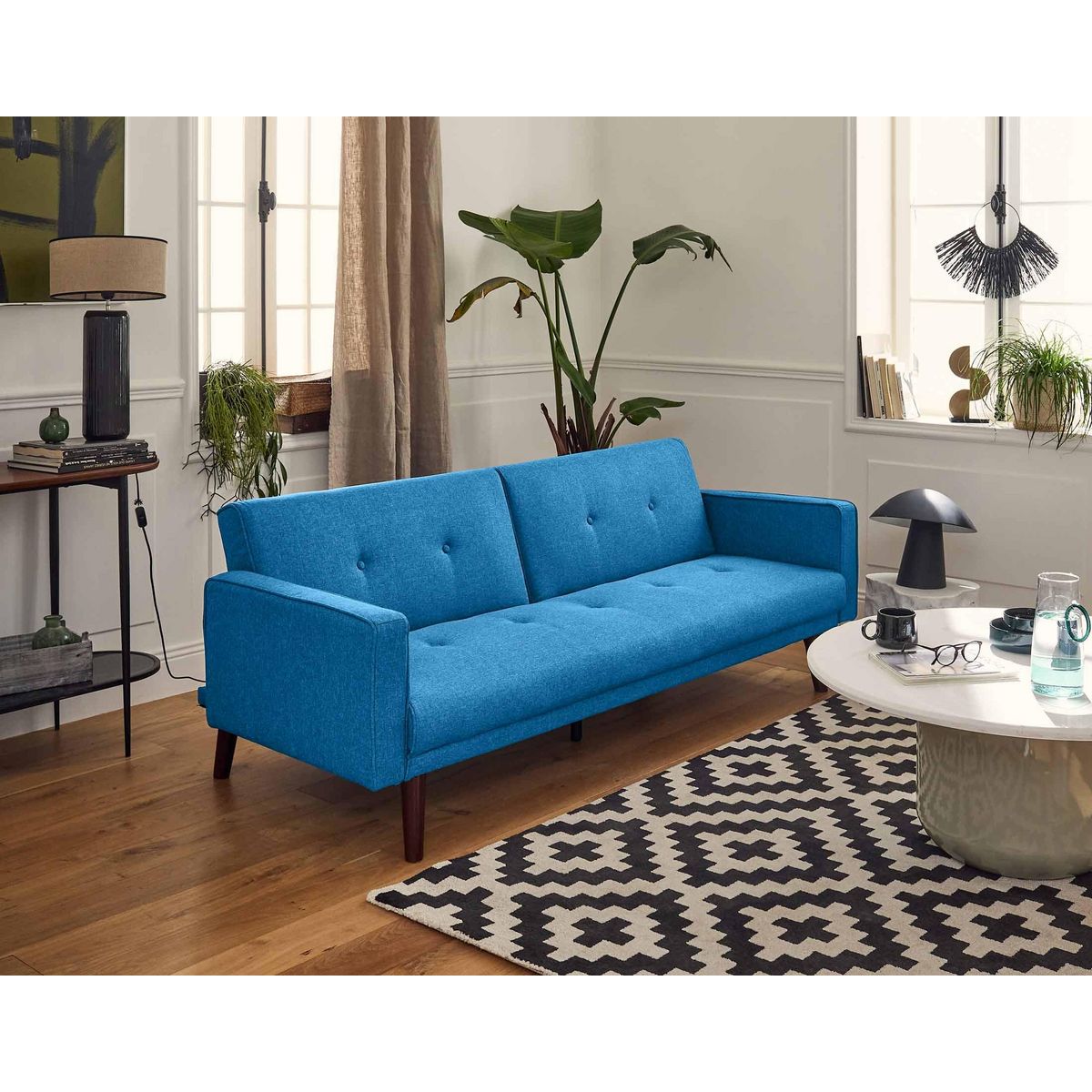 BEST MOBILIER Babylone - canapé convertible clic-clac - 2 places - en tissu