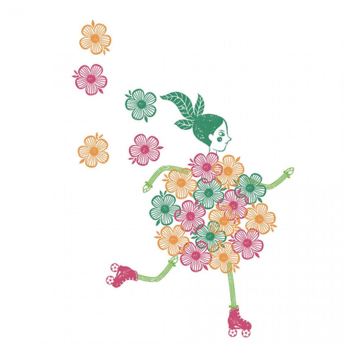 Djeco DJ08741 Tampons Mix and Match Flower Girls Stamp Set