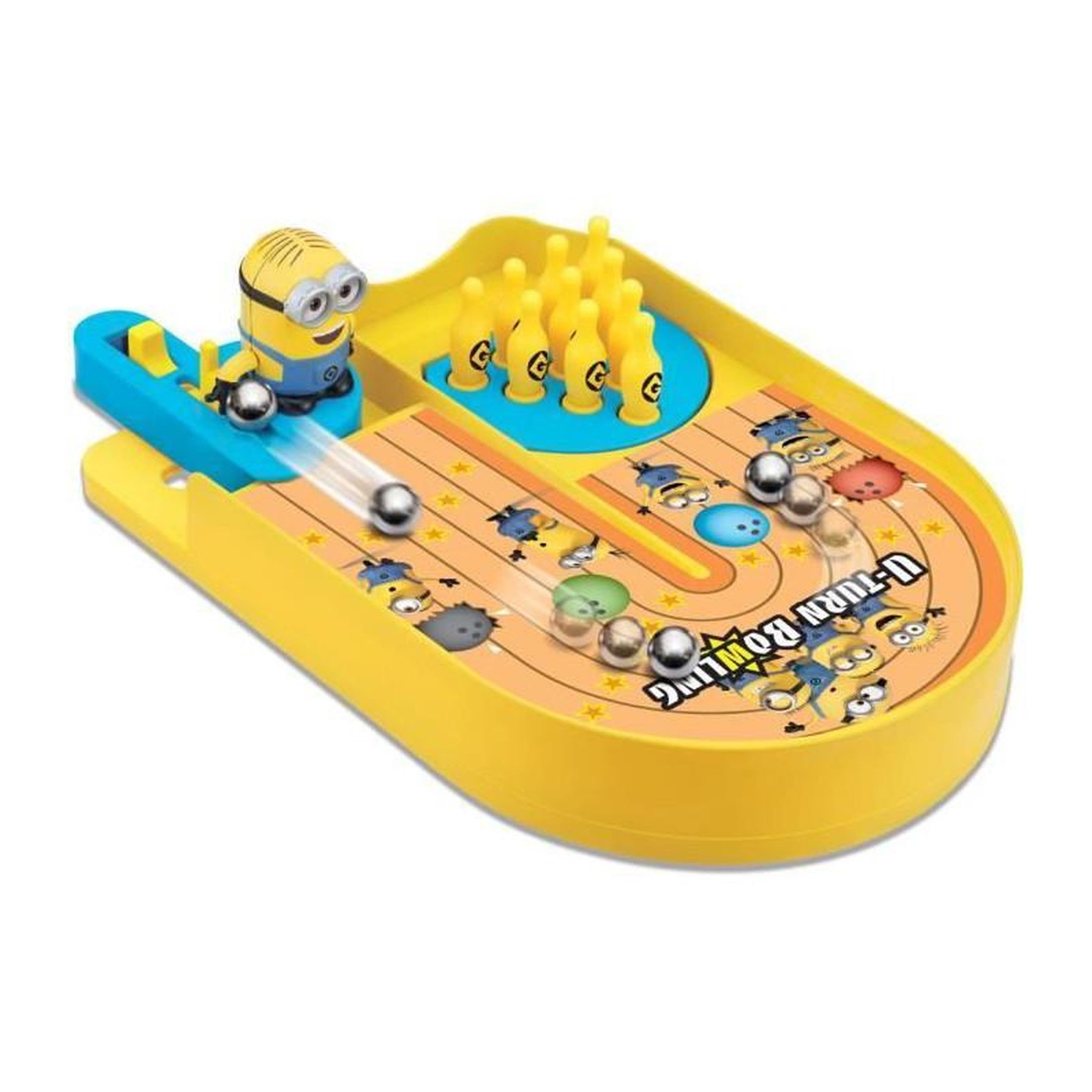 Voir la diapositive 2 : EPOCH Jeu de Bowling - EPOCH GAMES - Minions U-turn Bowling - Réalise un Strike avec les Minions !