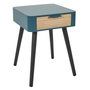 Voir la diapositive 1 : Paris Prix Table de Chevet 1 Tiroir  Bois  48cm Bleu Canard