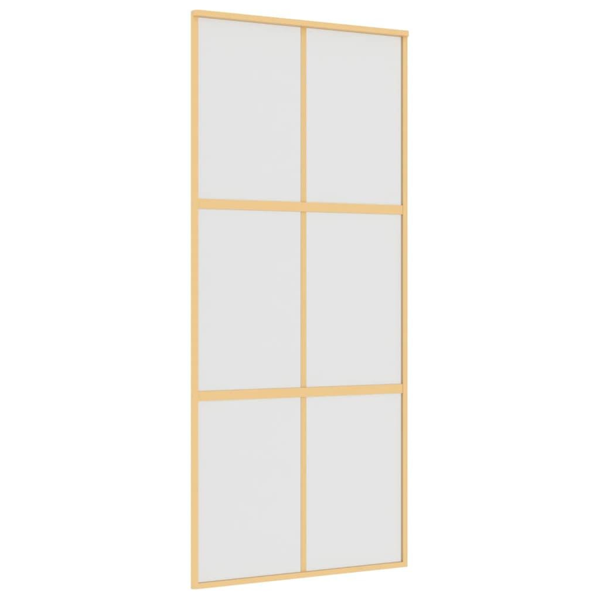 Voir la diapositive 2 : VIDAXL Porte coulissante dore 90x205 cm verre ESG depoli et aluminium