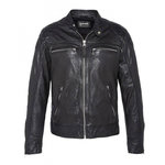 Schott Blouson en Cuir Noir Homme Schott LCSPYDER25. Coloris disponibles : Noir