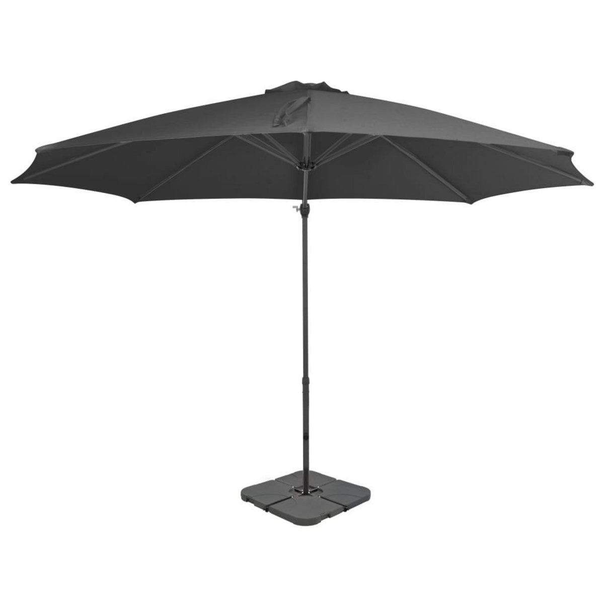 VIDAXL Parasol de jardin avec base portable anthracite
