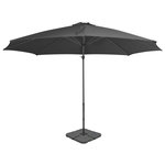 VIDAXL Parasol de jardin avec base portable anthracite