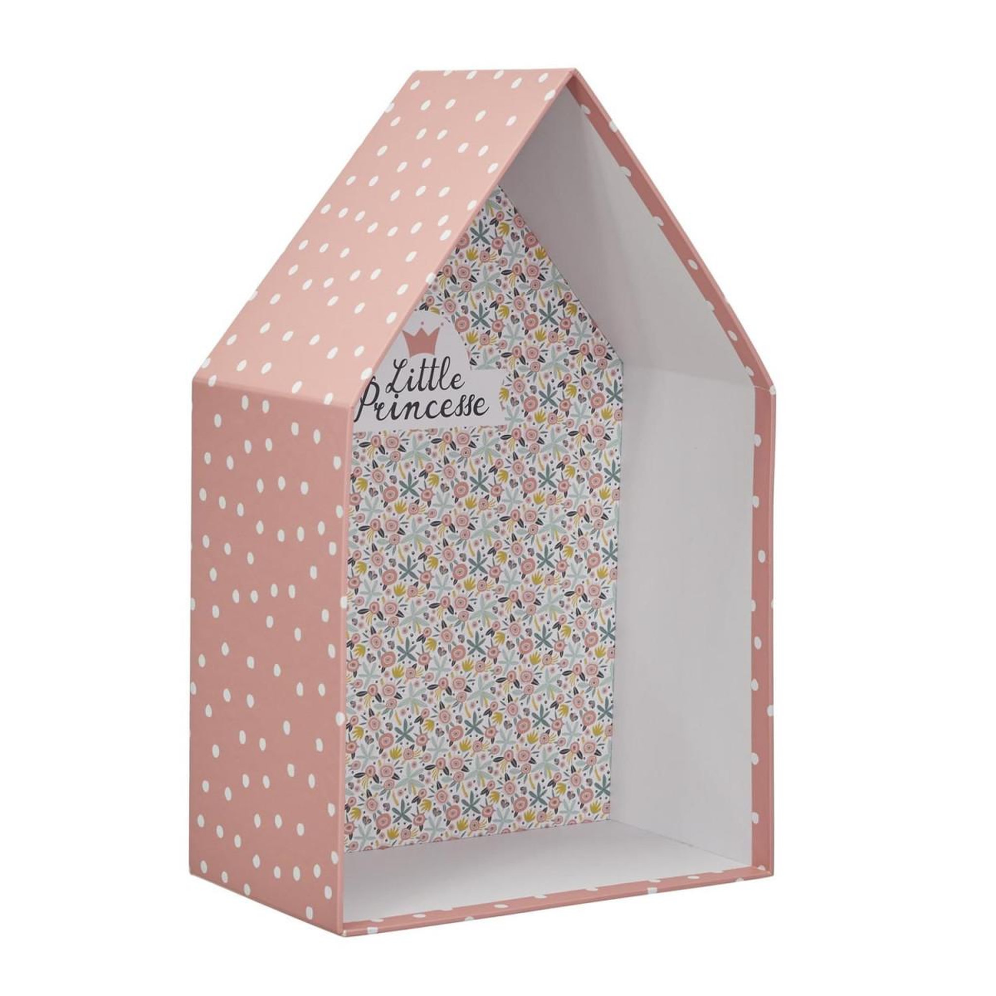 Voir la diapositive 4 : HOME DECO KIDS Lot de 3 boîtes gigognes  maison fille  32cm rose