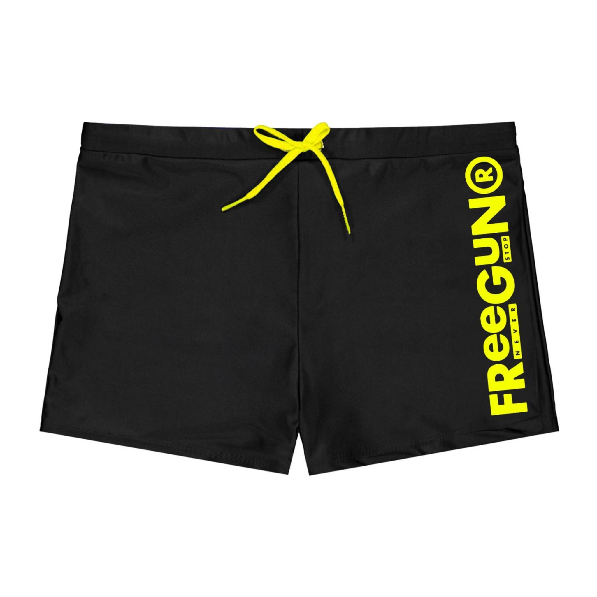 FREEGUN Shorty de bain homme uni avec logo rubber print couleur. Coloris disponibles : Noir