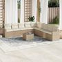 Voir la diapositive 1 : VIDAXL Salon de jardin avec coussins 10 pcs beige resine tressee