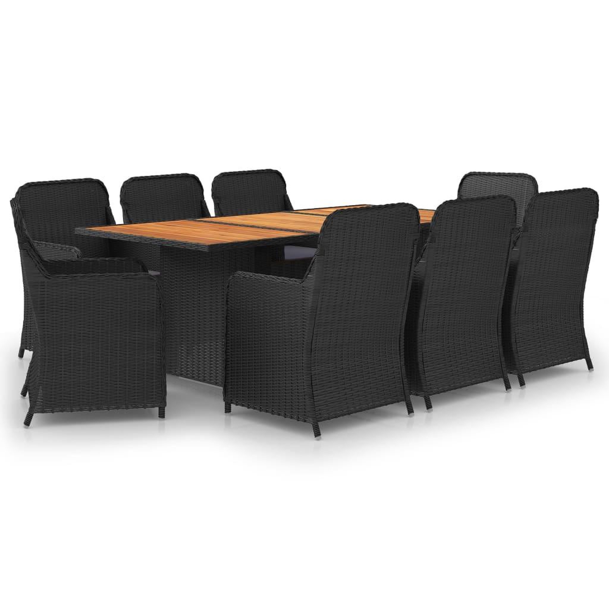 Voir la diapositive 2 : VIDAXL Ensemble a manger de jardin 9 pcs Resine tressee Noir