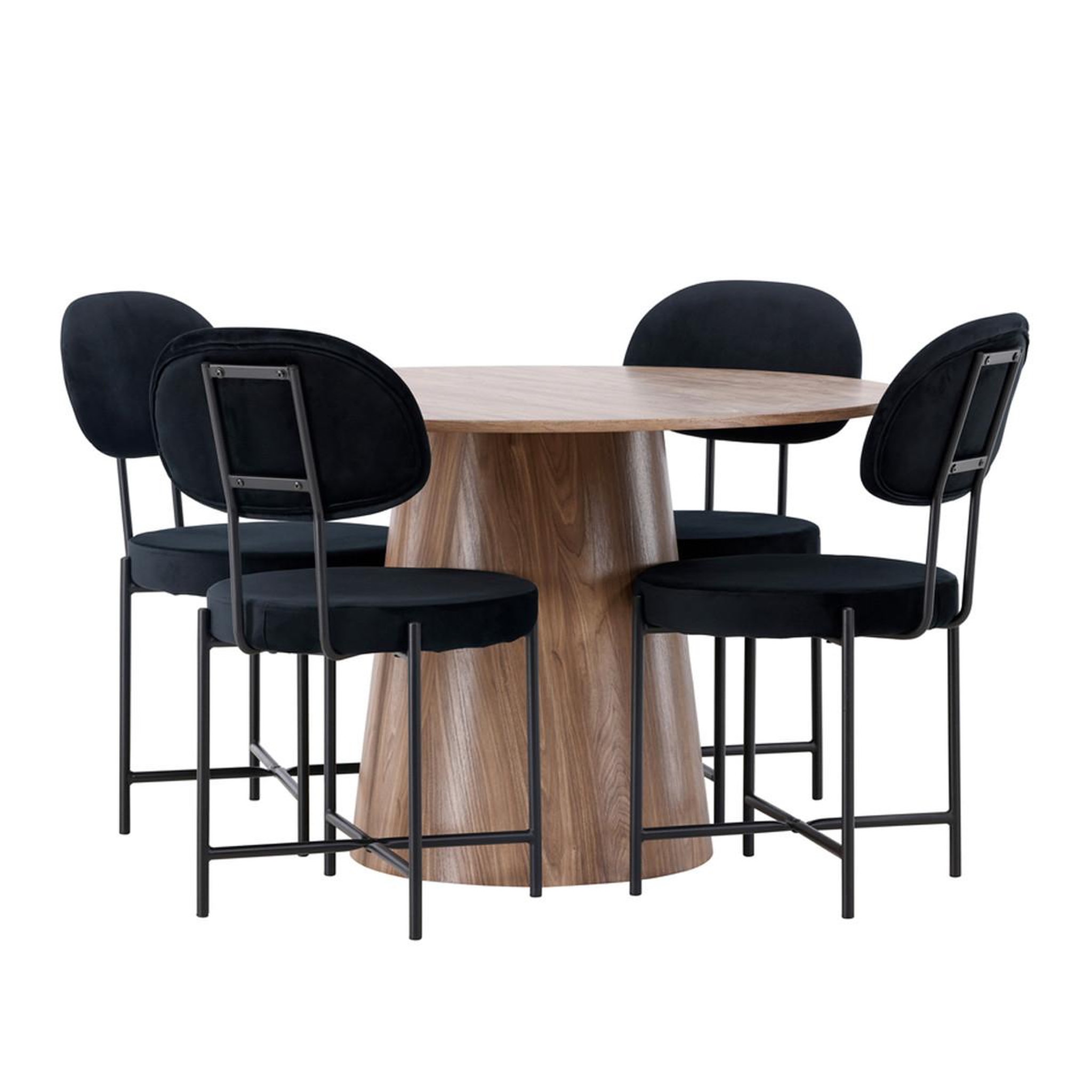 Paris Prix Ensemble table à manger & 4 chaises  lanzo & stella  120cm noir & marron