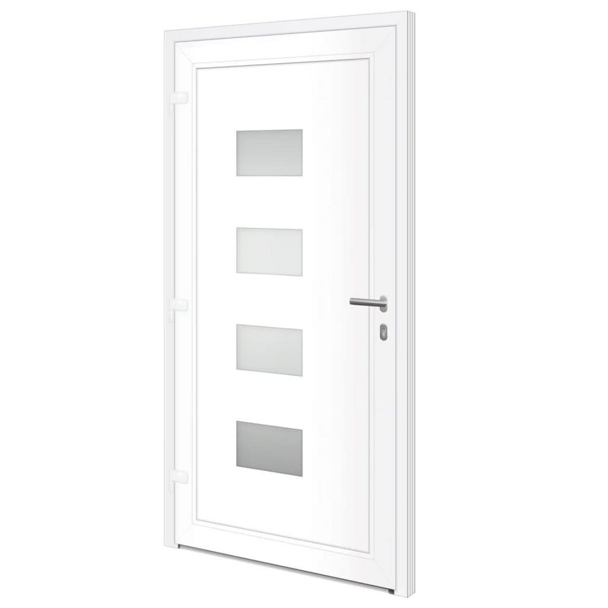 VIDAXL Porte d'entree Blanc 100x200 cm Aluminium et PVC