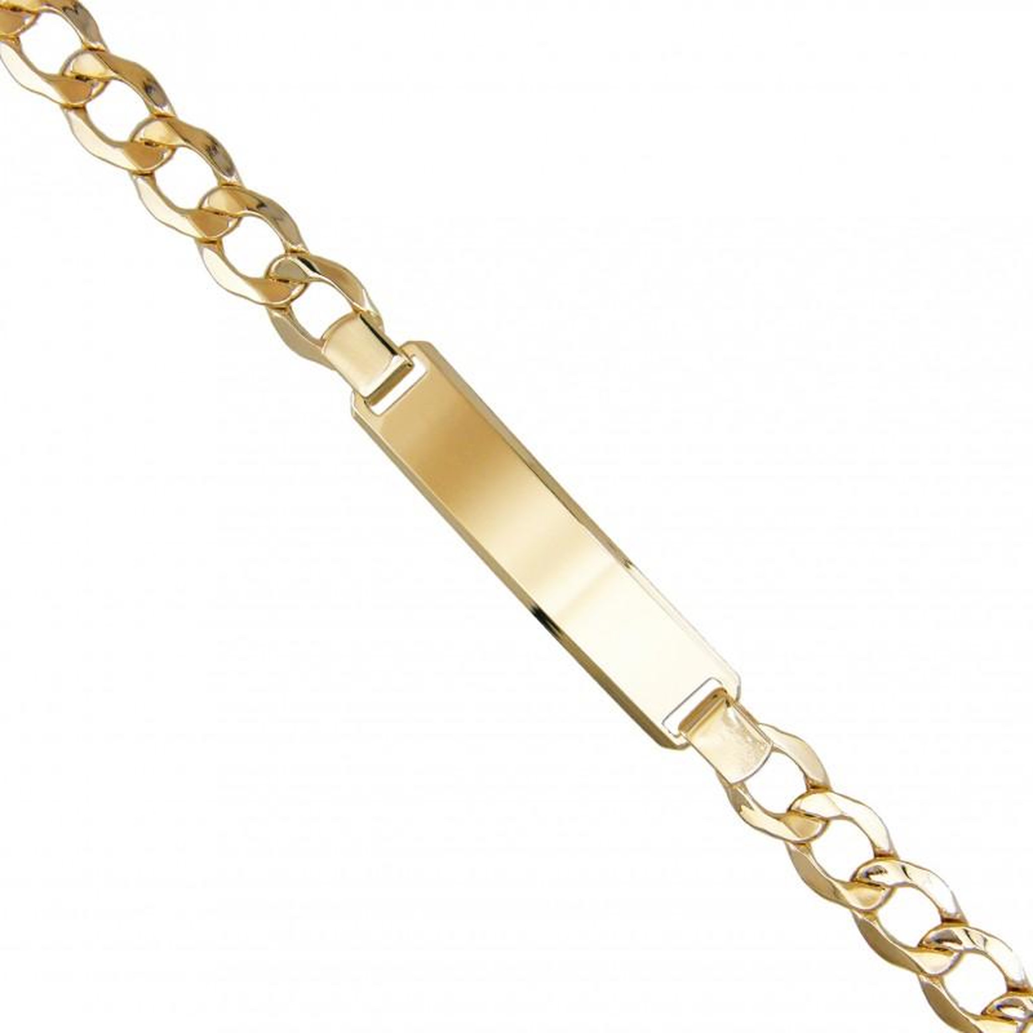 Voir la diapositive 1 : L'ATELIER D'AZUR Gourmette Or 18 Carats Maille Gourmette - Jaune - Gravure Offerte