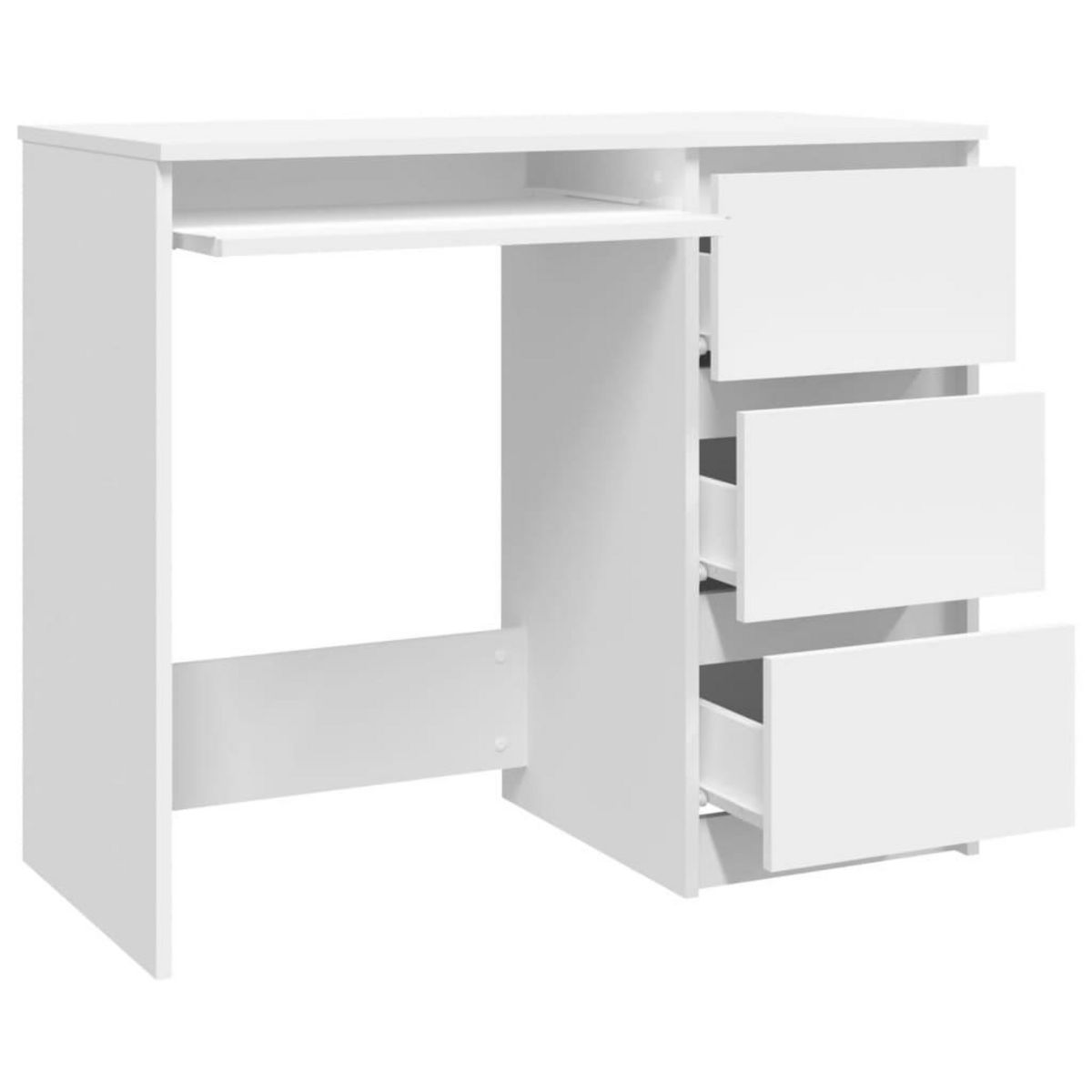 VIDAXL Bureau Blanc 90x45x76 cm Bois d'ingenierie