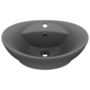 Voir la diapositive 2 : VIDAXL Lavabo ovale a trop-plein Gris fonce mat 58,5x39 cm Ceramique