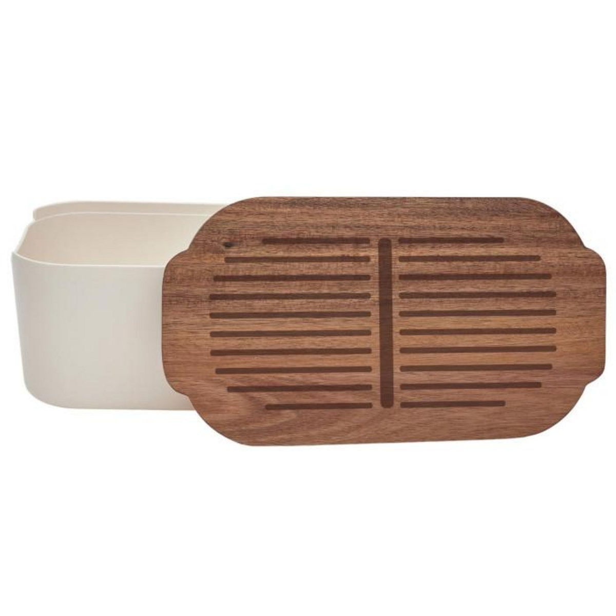 Paris Prix Boîte à Pain Avec Planche  Acacia  33cm Blanc