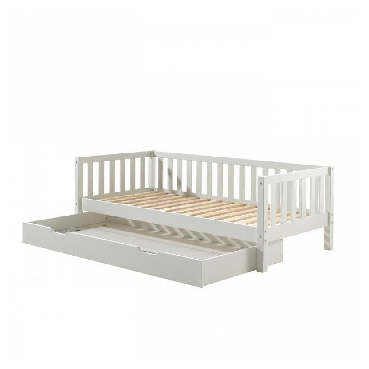 Paris Prix Pack - Lit Capitaine Enfant & Tiroir  Fritz  90x200cm Blanc