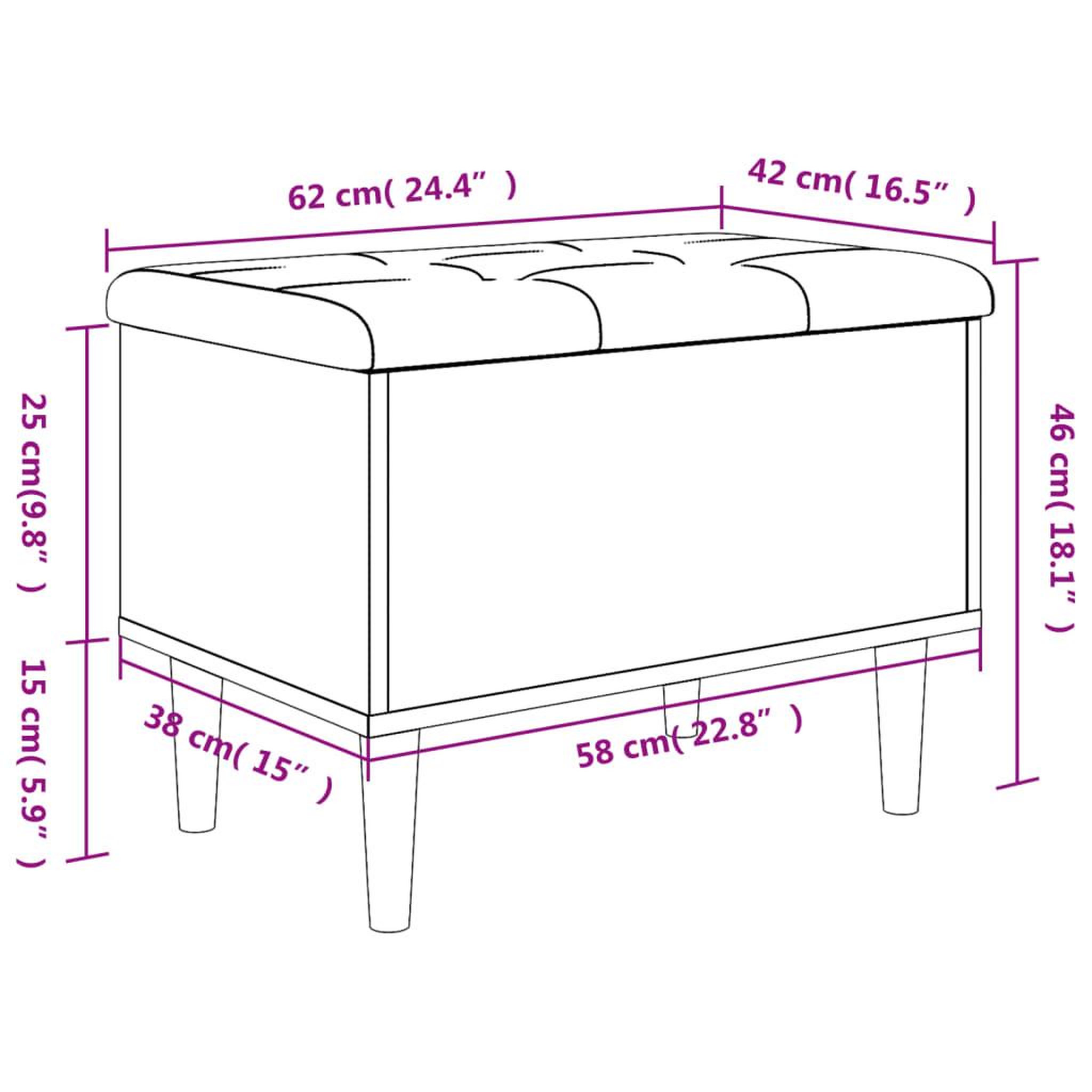 Voir la diapositive 6 : VIDAXL Banc de rangement chene fume 62x42x46 cm bois d'ingenierie