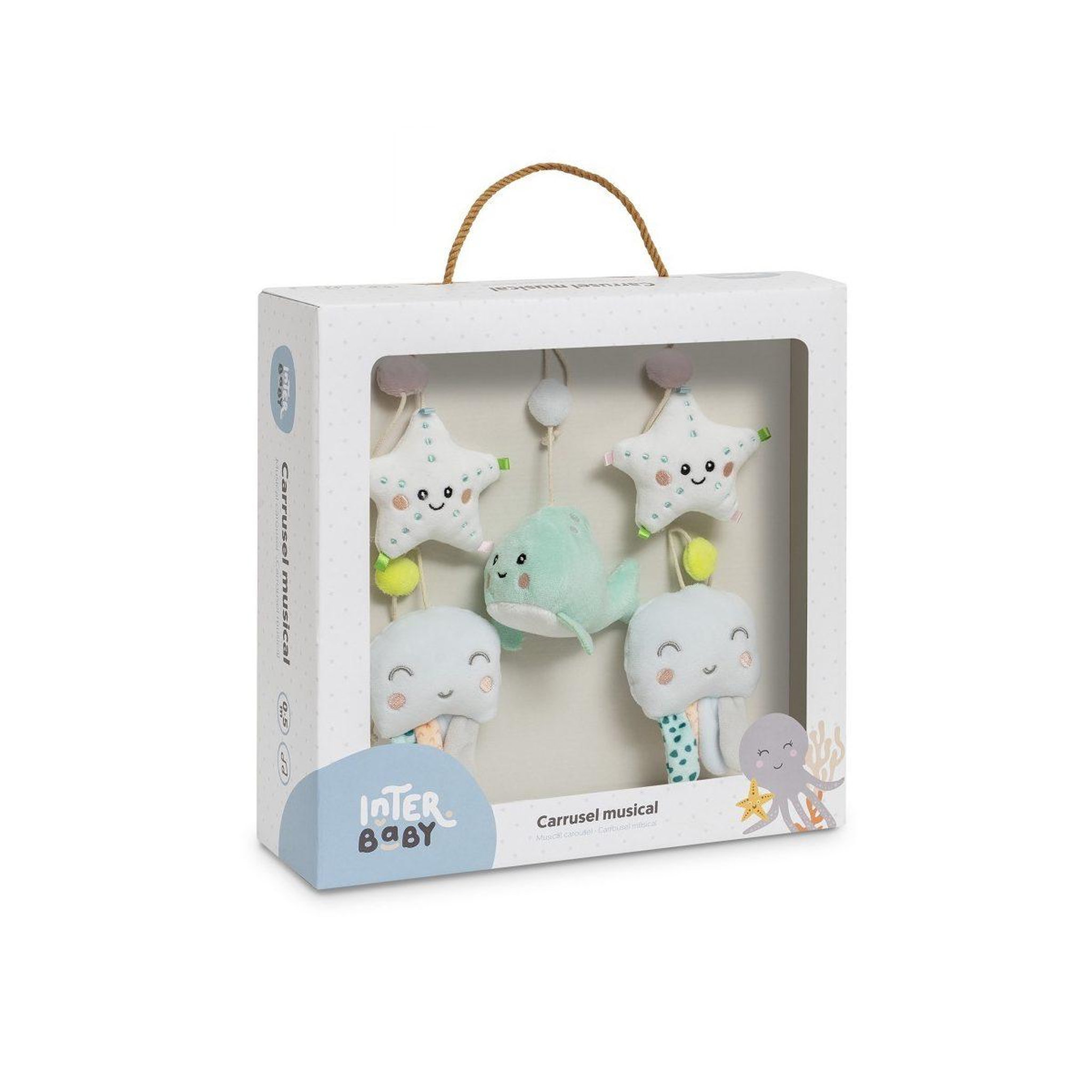 Voir la diapositive 3 : INTERBABY Carrousel musical  pulpo - mobile de lit bébé