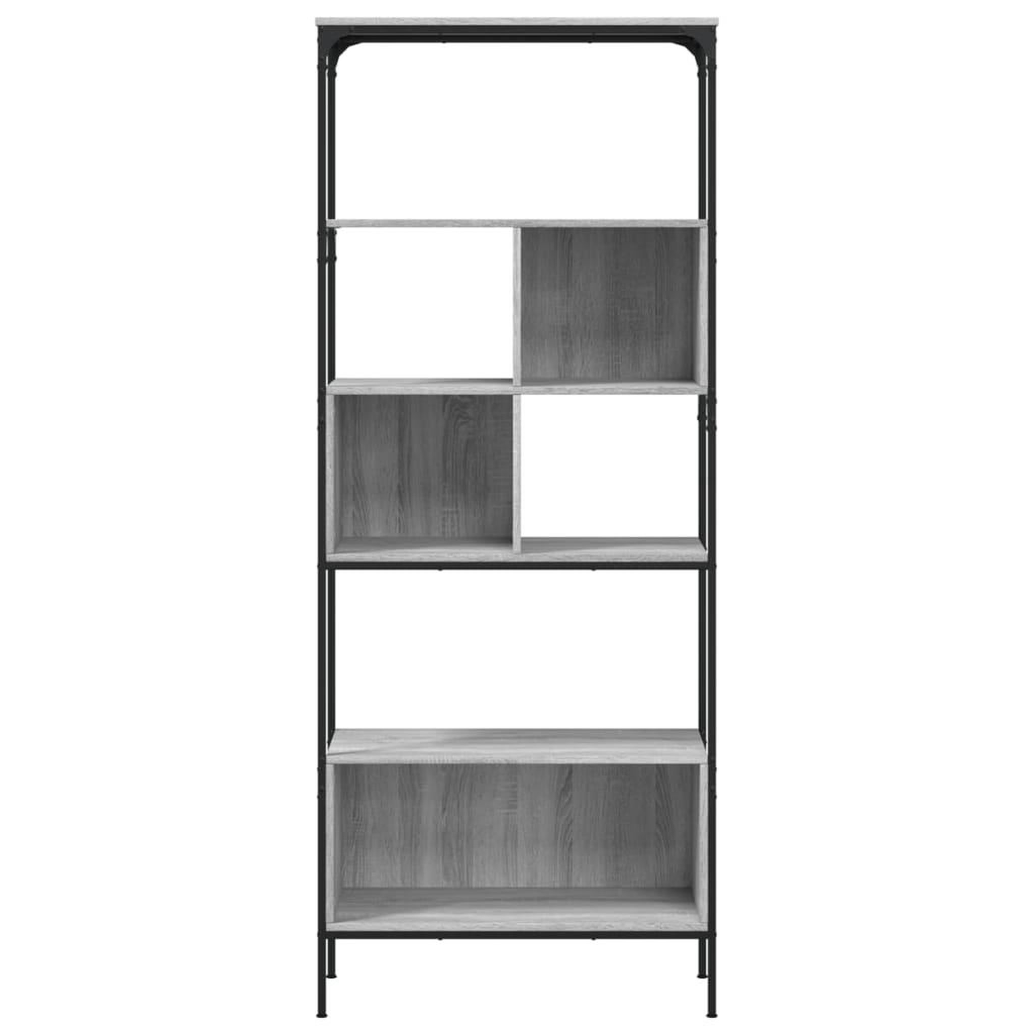 Voir la diapositive 5 : VIDAXL Bibliotheque 5 niveaux sonoma gris 76x33x188,5 cm