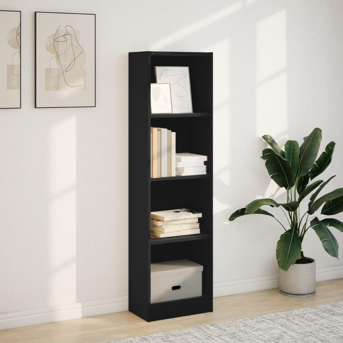 VIDAXL Bibliotheque noir 40x24x143 cm bois d'ingenierie