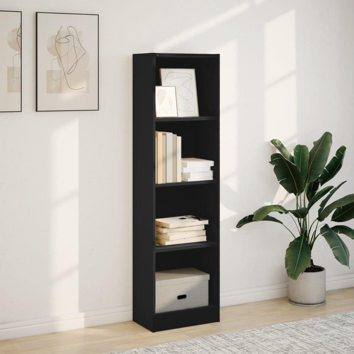 VIDAXL Bibliotheque noir 40x24x143 cm bois d'ingenierie