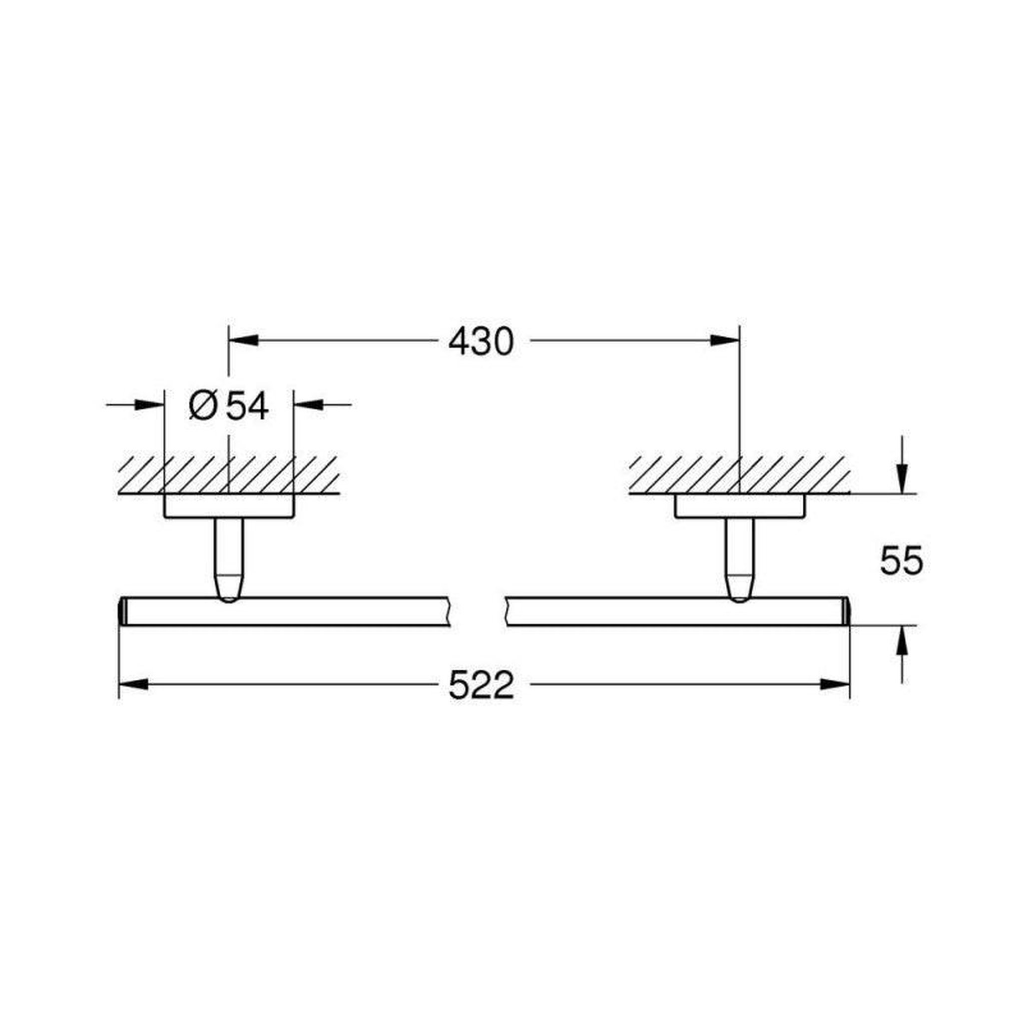 Voir la diapositive 2 : Grohe Porte-serviettes BAUCOSMOPOLITAN GROHE 40459001 - Chrome
