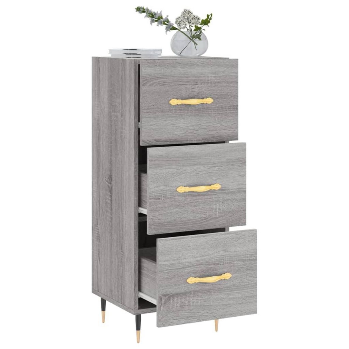 VIDAXL Buffet Sonoma gris 34,5x34x90 cm Bois d'ingenierie