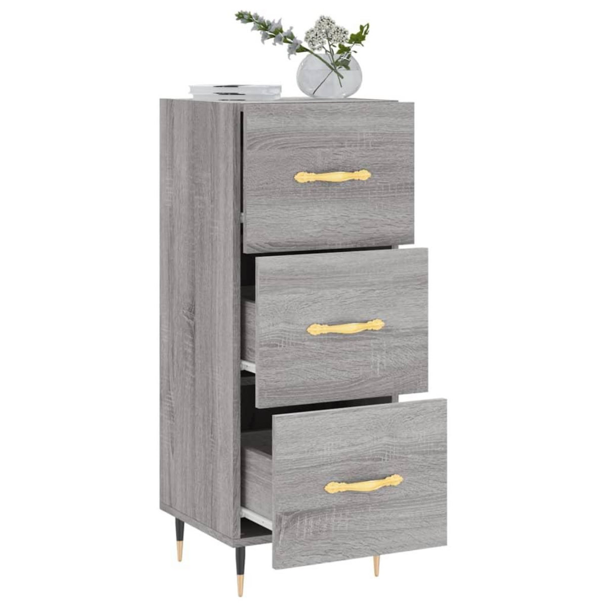 VIDAXL Buffet Sonoma gris 34,5x34x90 cm Bois d'ingenierie
