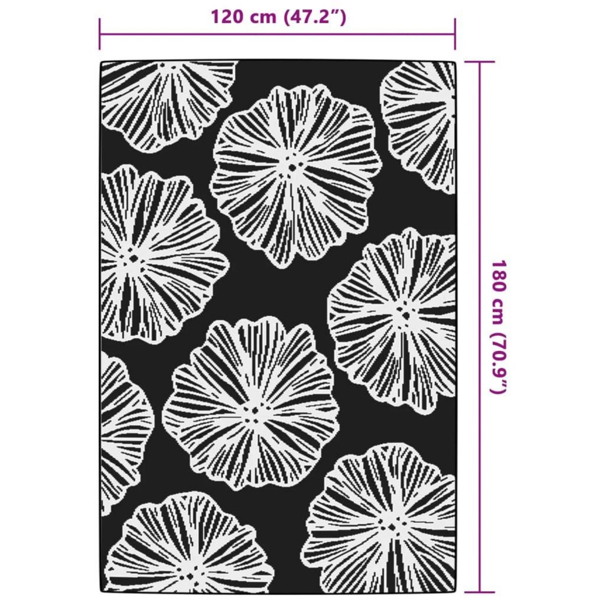 VIDAXL Tapis d'exterieur ARAKIL vert 120 x 180 cm PP