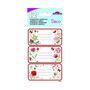Voir la diapositive 2 : GLOBAL GIFT 12 étiquettes adhésives scolaires - Rectangle - Fleurs et coeurs - Paillettes