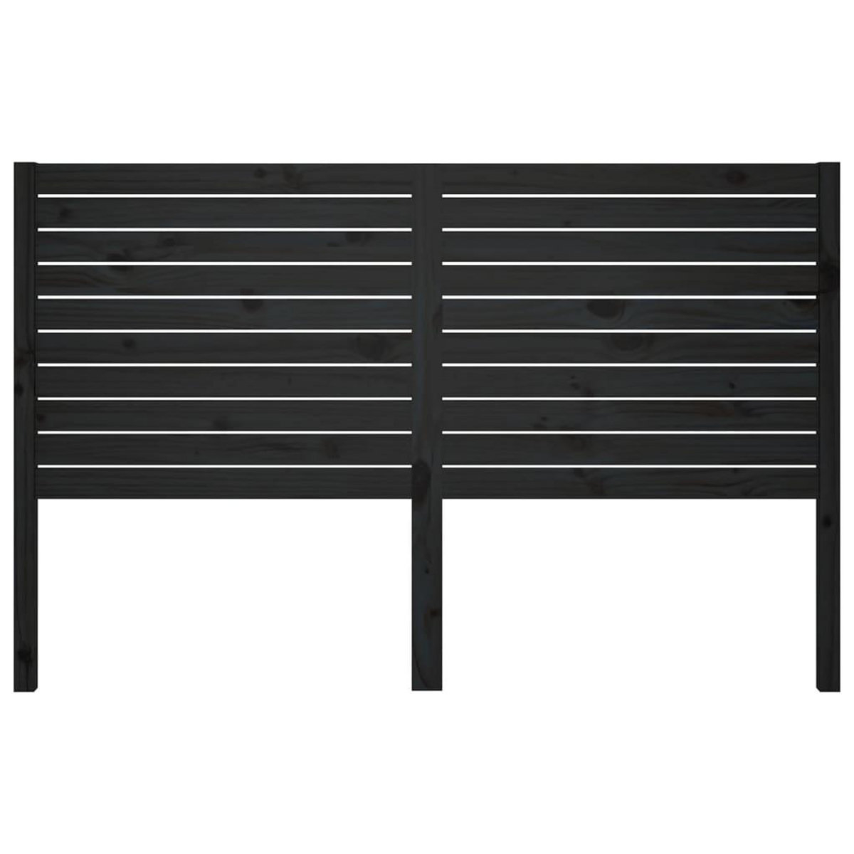 VIDAXL Tete de lit Noir 126x4x100 cm Bois massif de pin