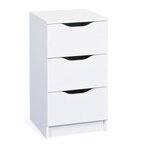 Commode meuble de rangement 3 tiroirs  FALONE. Coloris disponibles : Blanc
