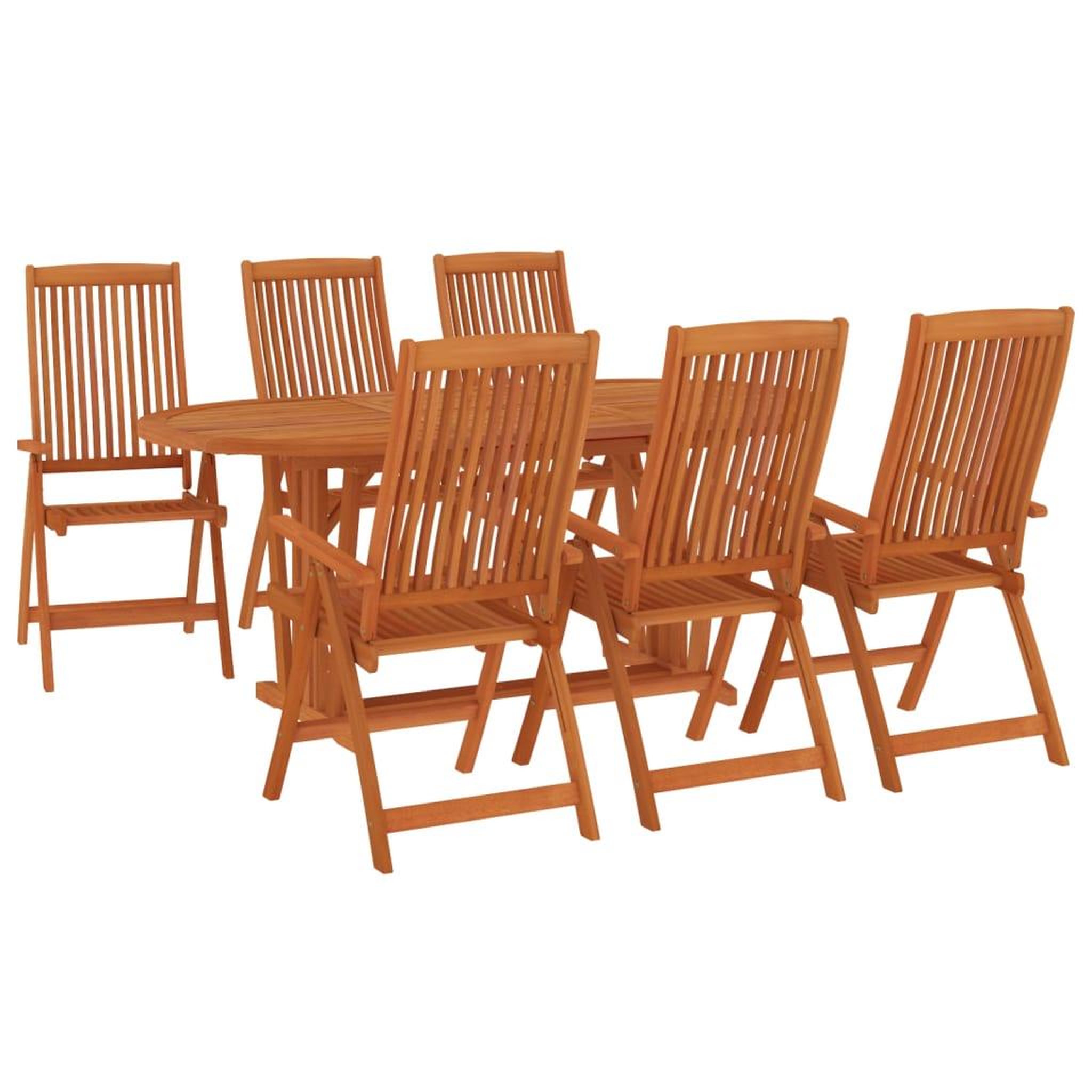 Voir la diapositive 3 : VIDAXL Ensemble a manger de jardin 7 pcs Bois d'eucalyptus massif