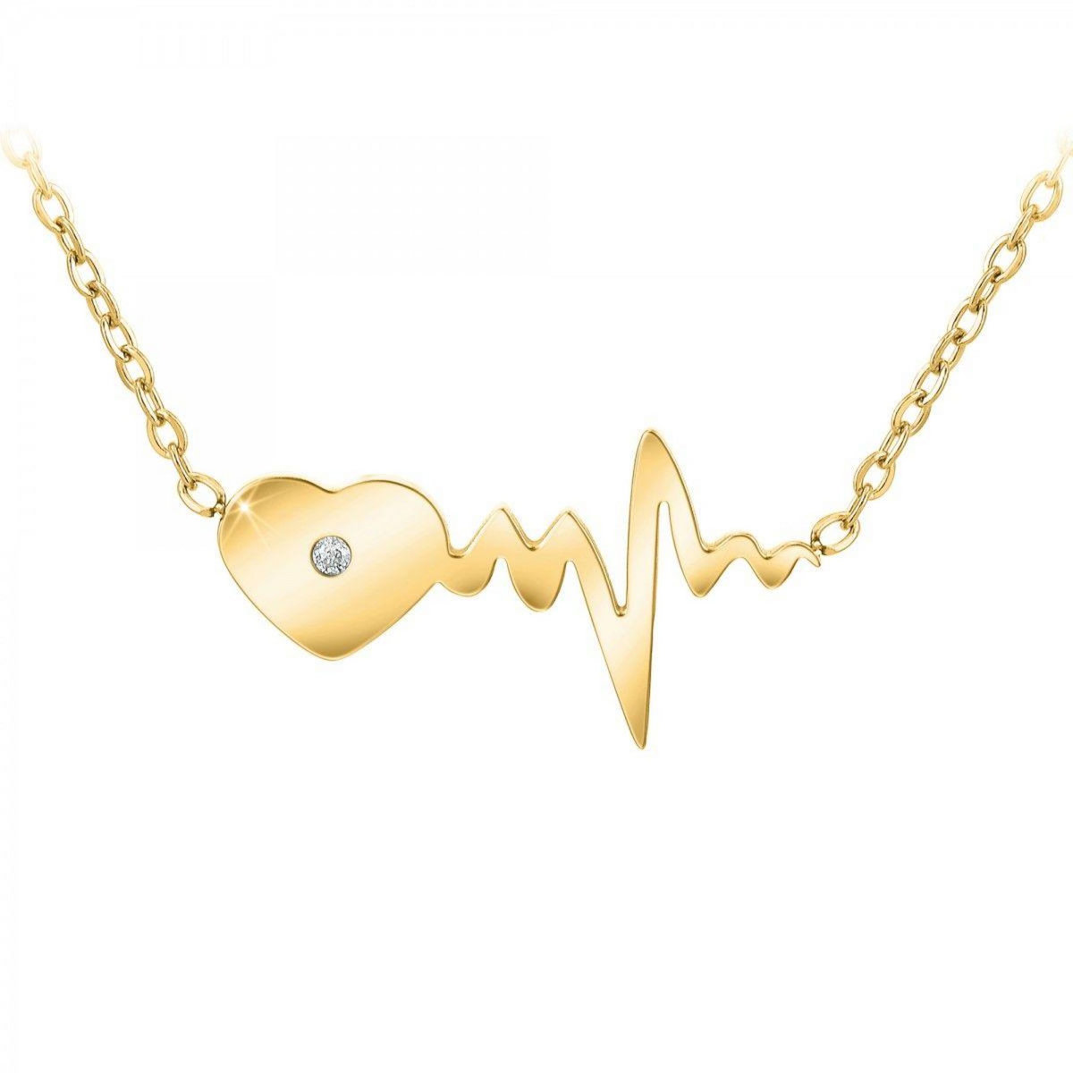 SC BOHEME Collier cœur par SC Bohème orné d'un véritable diamant blanc