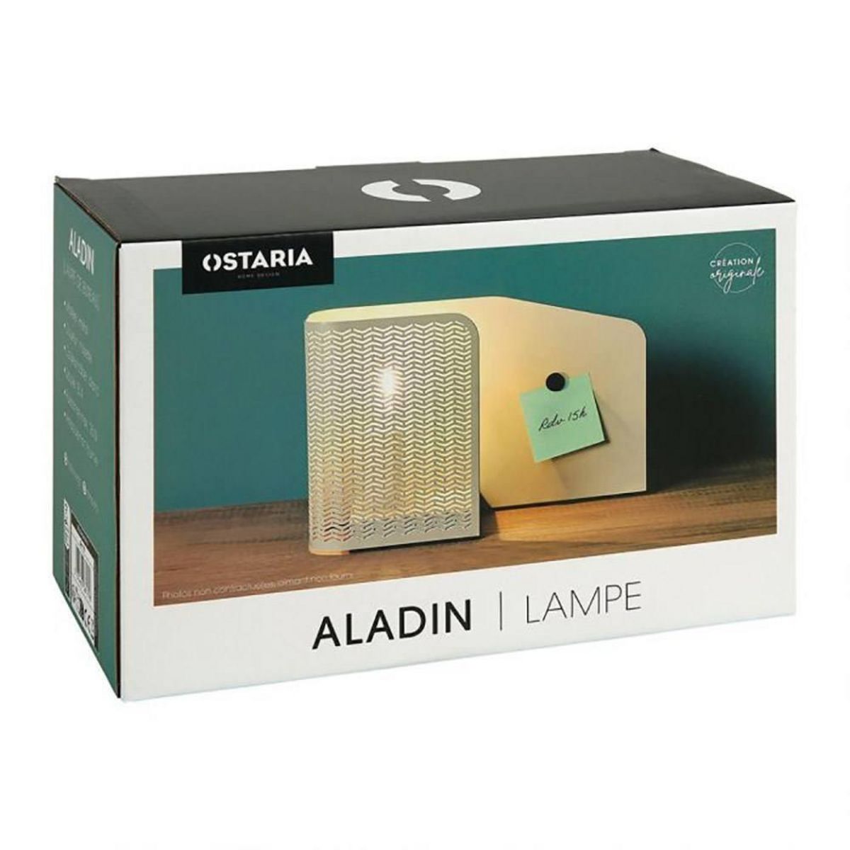 OSTARIA Lampe bureau métal Aladin noisette