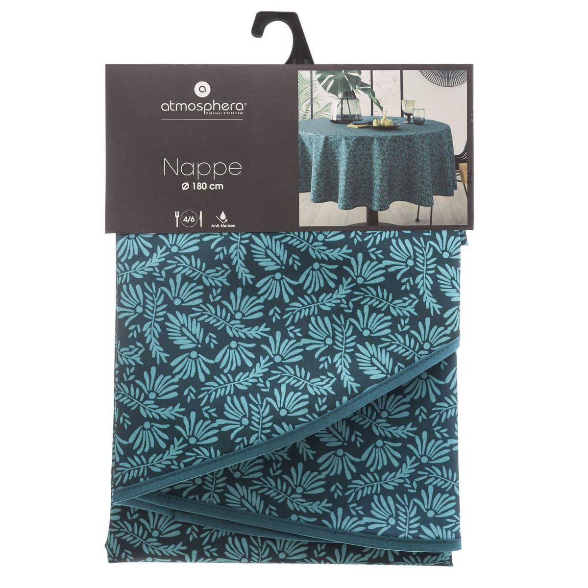 ATMOSPHERA Nappe ronde anti tache imprimé