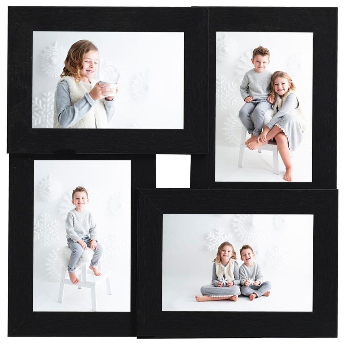 VIDAXL Collage de cadres photo pour photo de 4x (10x15 cm) Noir MDF