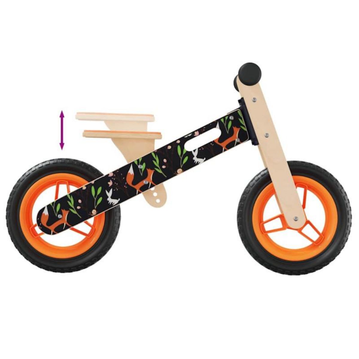 VIDAXL Vélo d équilibre pour enfants imprimé orange