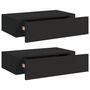 Voir la diapositive 2 : VIDAXL Etageres a tiroirs murales 2 pcs noir 40x23,5x10 cm MDF