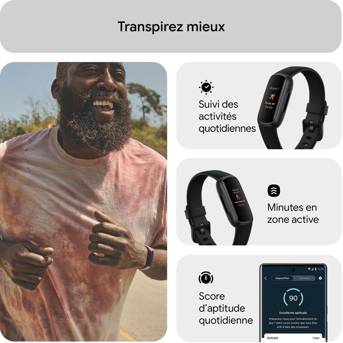 Fitbit Bracelet connecté Inspire 3 Noir