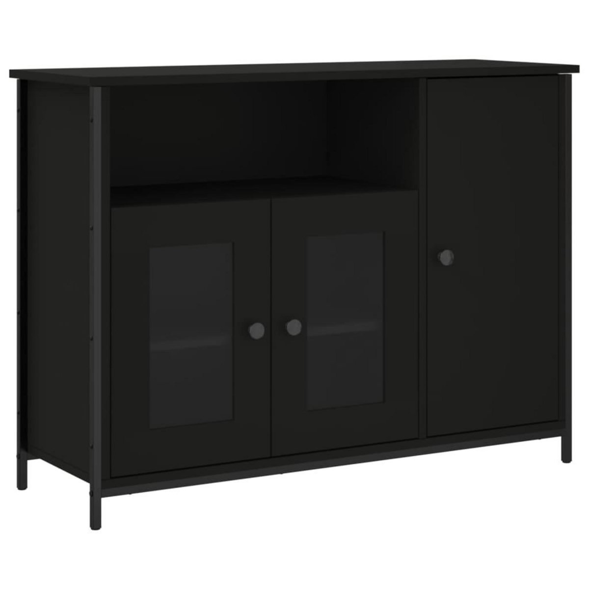 VIDAXL Buffet noir 100x35x75 cm bois d'ingenierie