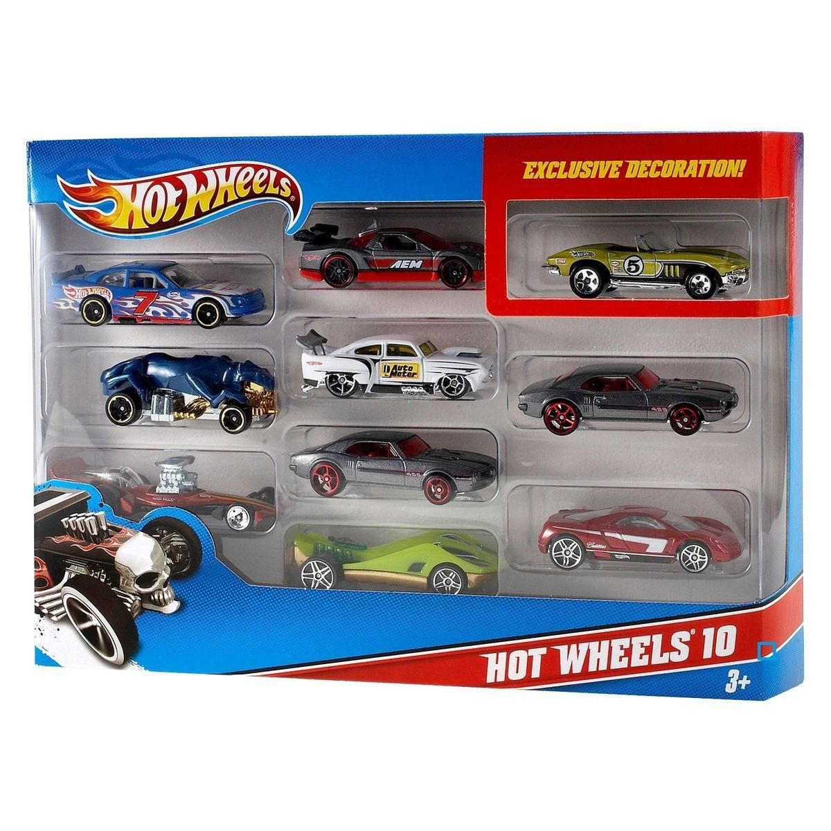 MATTEL Coffret 10 Voitures Hot Wheels