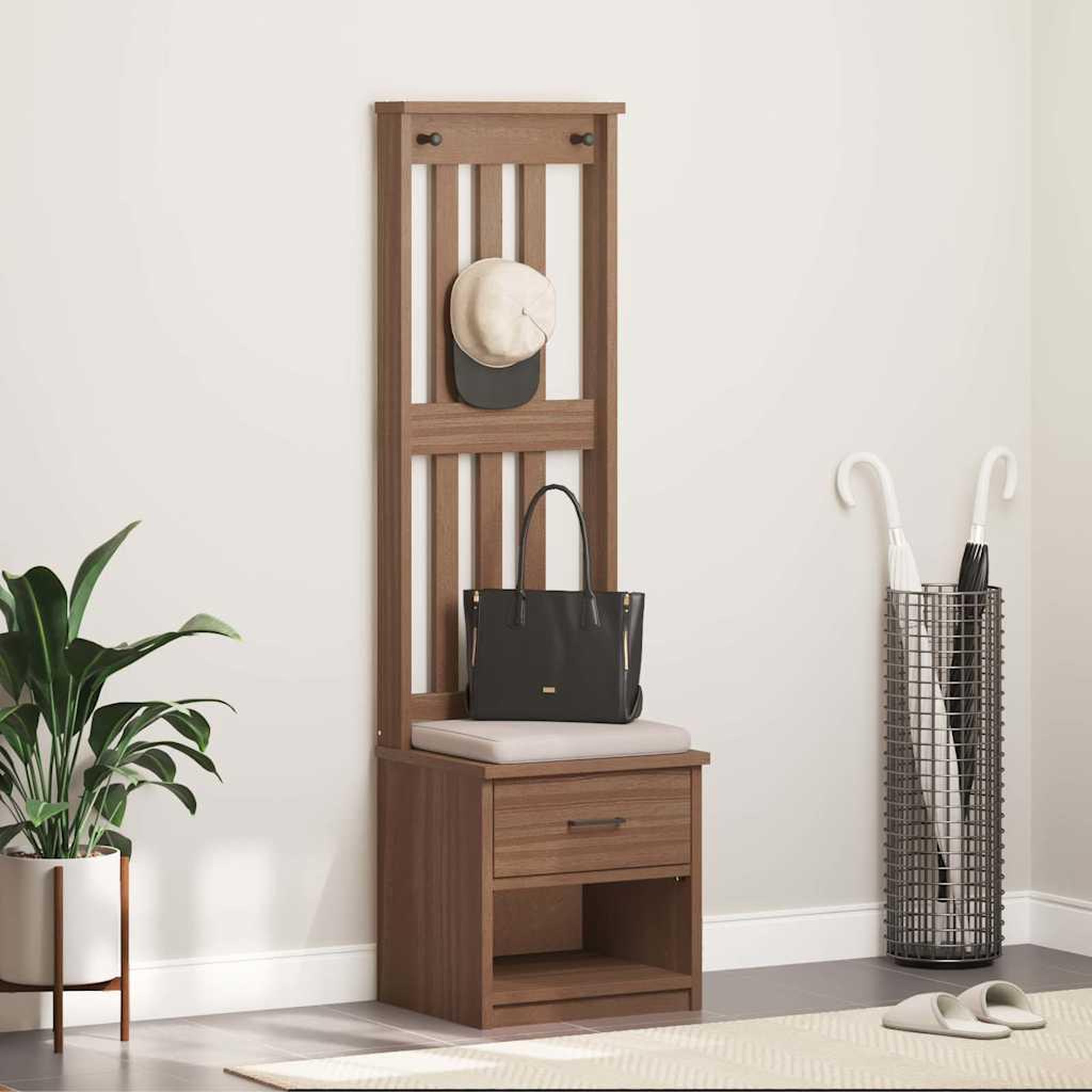 Voir la diapositive 3 : VIDAXL Portemanteau SANDENS 45x40x159,5 cm bois massif pin