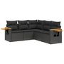 Voir la diapositive 2 : VIDAXL Salon de jardin 5 pcs avec coussins noir resine tressee