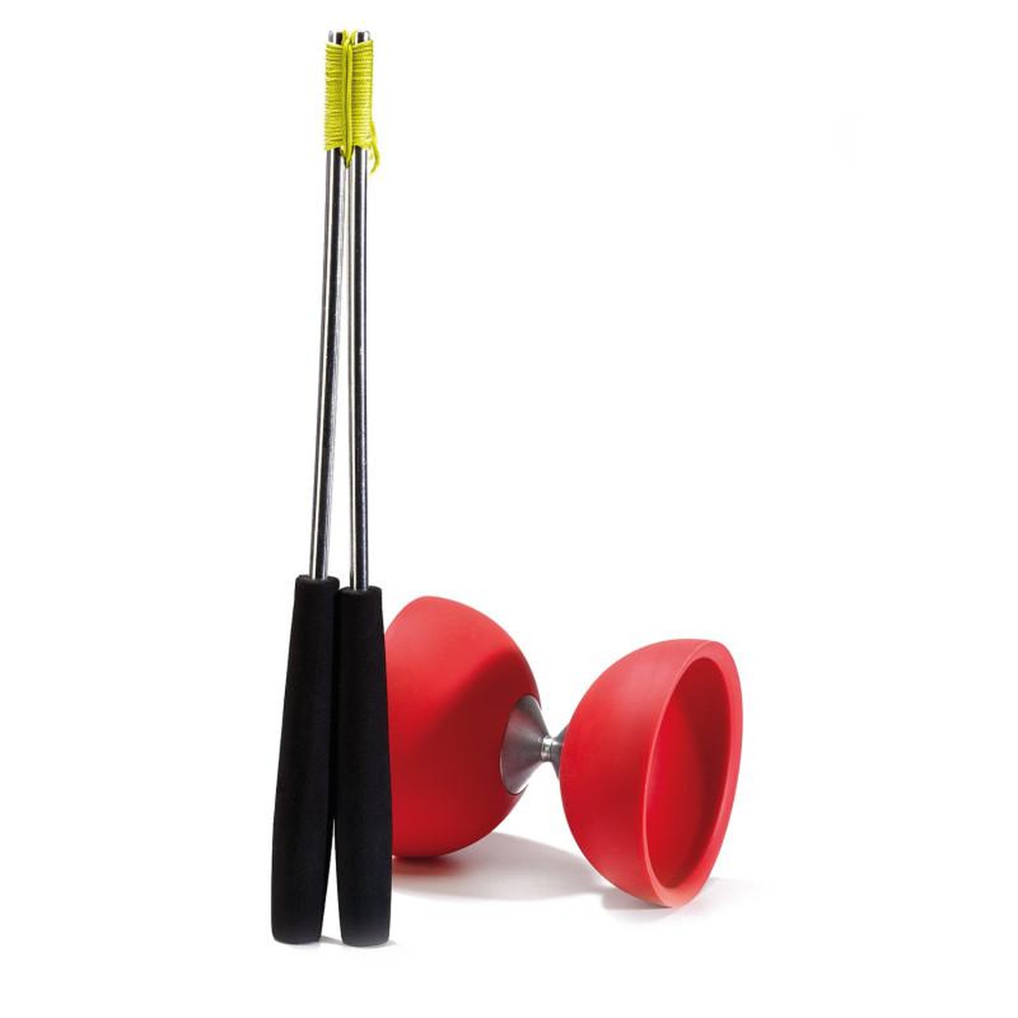 Voir la diapositive 2 : Eureka Toys EUREKA Rubber Diabolo with aluminum Sticks-Red