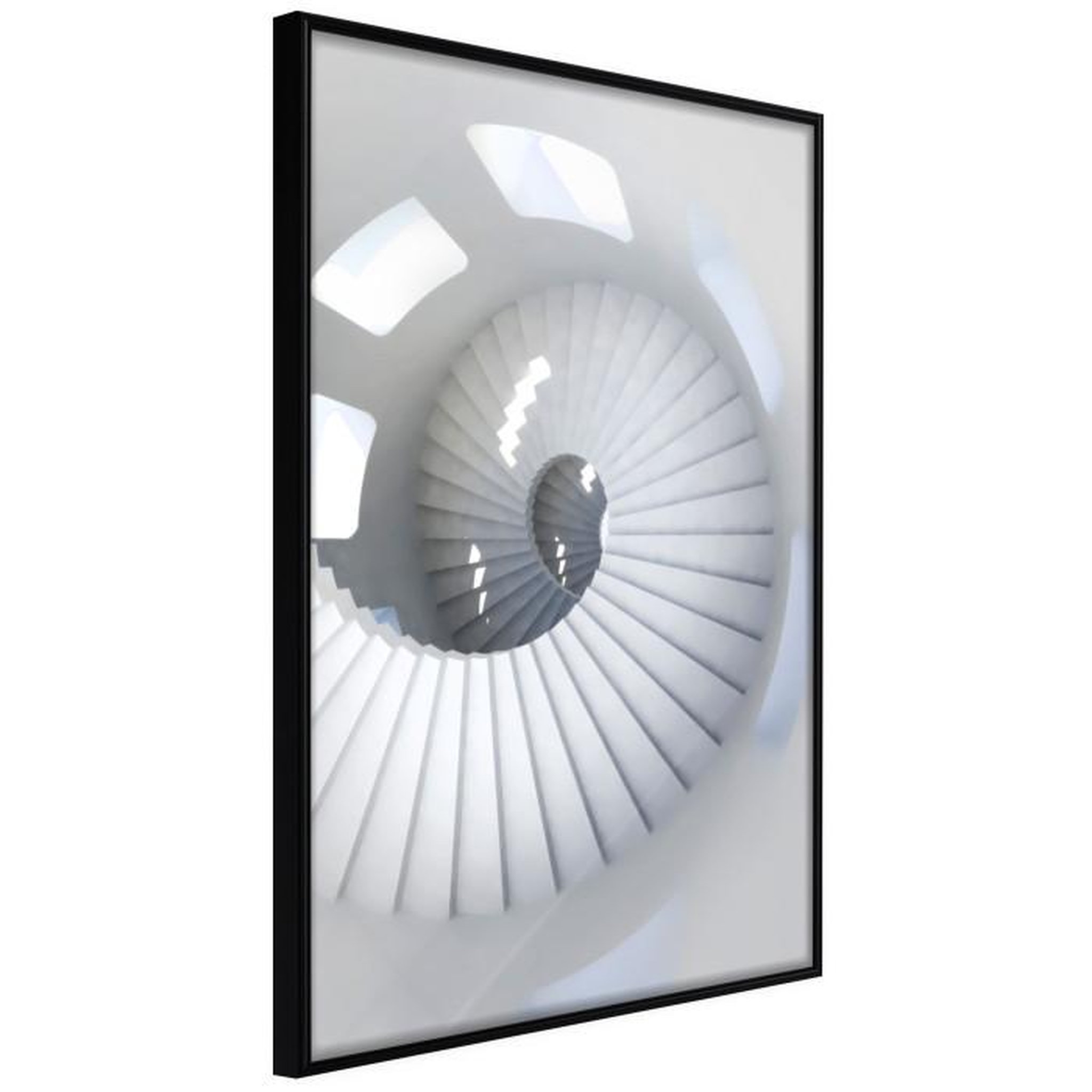 Paris Prix Affiche Murale Encadrée  Spiral Stairs. Coloris disponibles : Noir, Jaune