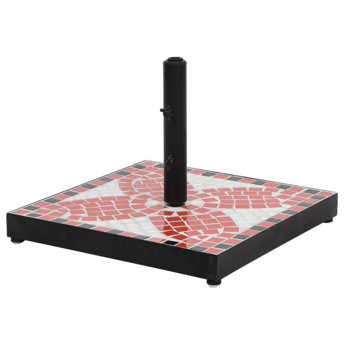 VIDAXL Base de parasol terre cuite et blanc carre 12 kg