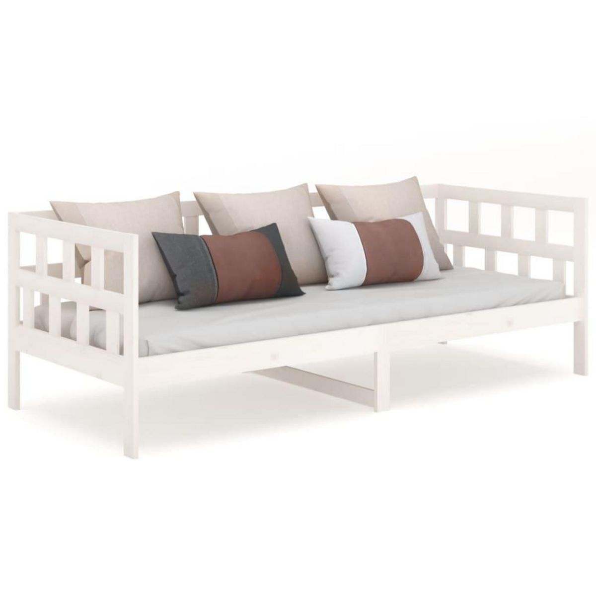 VIDAXL Lit de jour sans matelas blanc bois de pin massif 80x200 cm