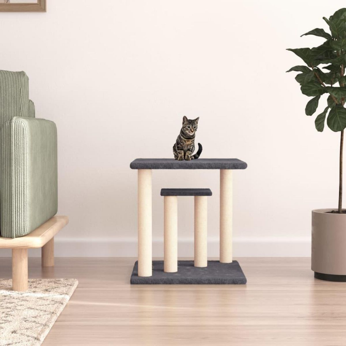 VIDAXL Arbres a chat avec plates-formes gris fonce 50 cm