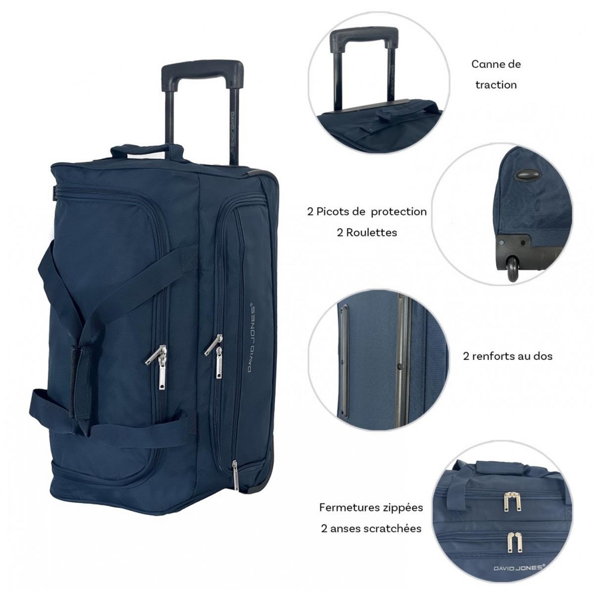 David Jones Sac de voyage cabine avec roulettes 34L  52cm