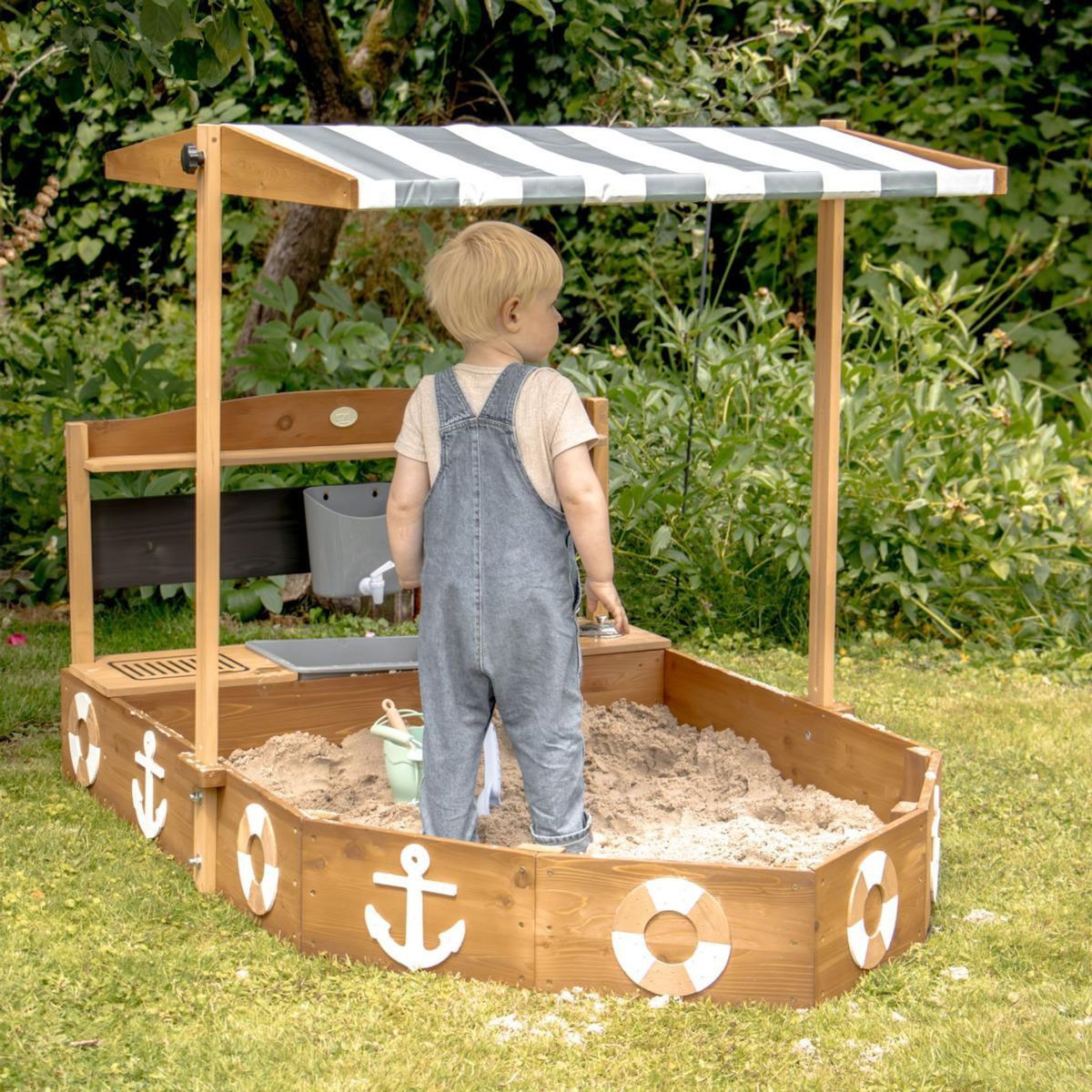 Axi House Bac à sable bateau Dora avec auvent